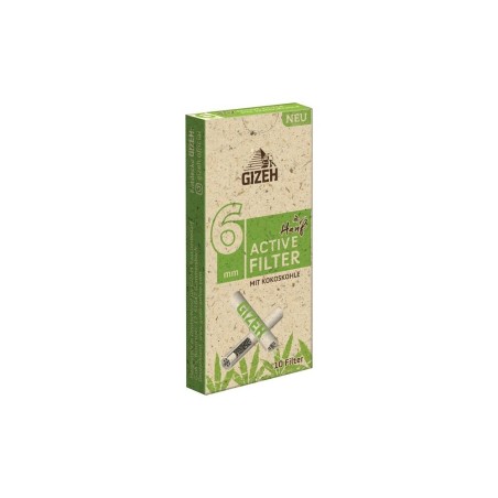 Filtres Gizeh Active Filter Bio Hemp Slim, 10 pièces, 6 mm