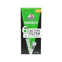 Filtres coniques actifs Gizeh, 10 pièces, 6 et 7 mm