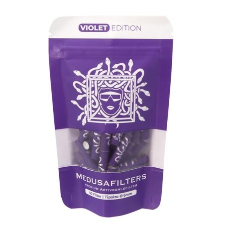 Medusa Slim Size Violet Edition Filters 50pcs 6mm Coconut Carbon Cellulose