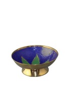 Gold Metal Bowl with Green Leaf (10cm)