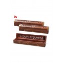 Wooden Incense Holder with HalfMoon Compartment (Size 305x56x60mm)
