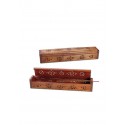 Räucherstäbchenhalter aus Holz mit vollständig graviertem Fach (Größe 305x55x50mm)