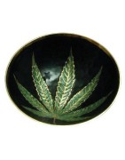 Ciotolo in Metallo con Foglia Verde